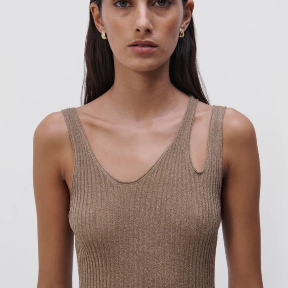 Jonathan Simkhai Metallic Ribbed Tank - Picture 2 of 12